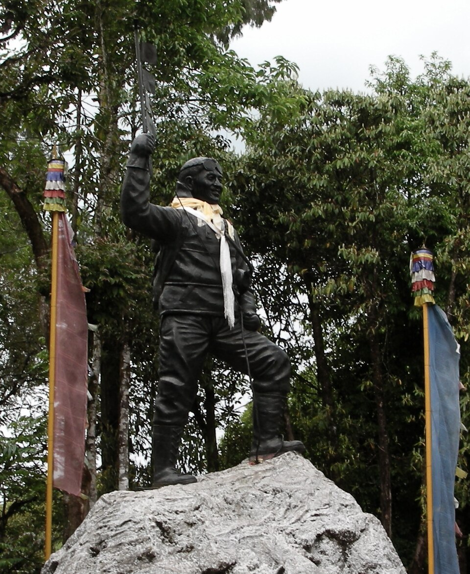 The bronze statue of Tenzing Norgay at the Himalayan Mountaineering Institute, Darjeeling.